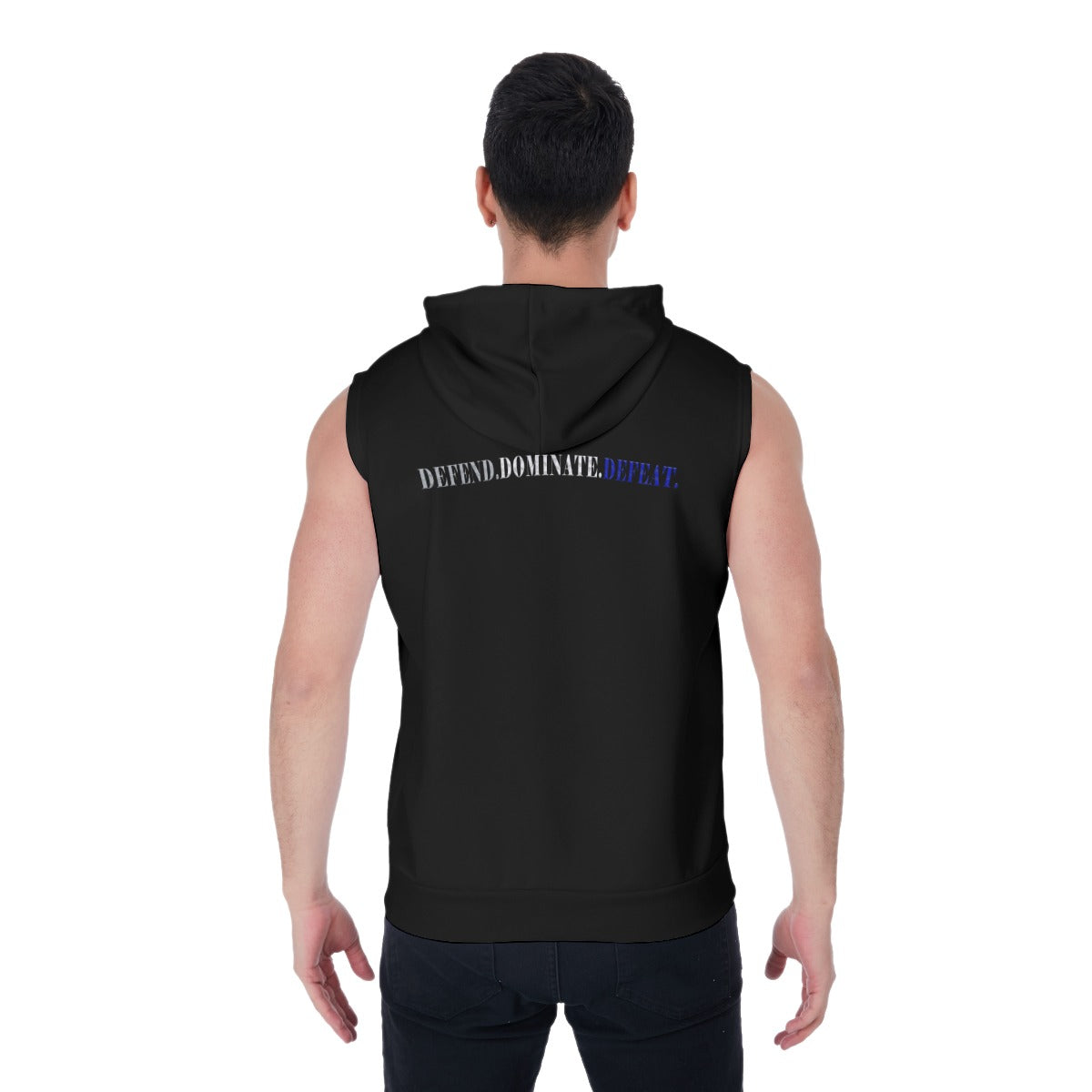 Blue Mens Sleeveless Zip up Hoodies