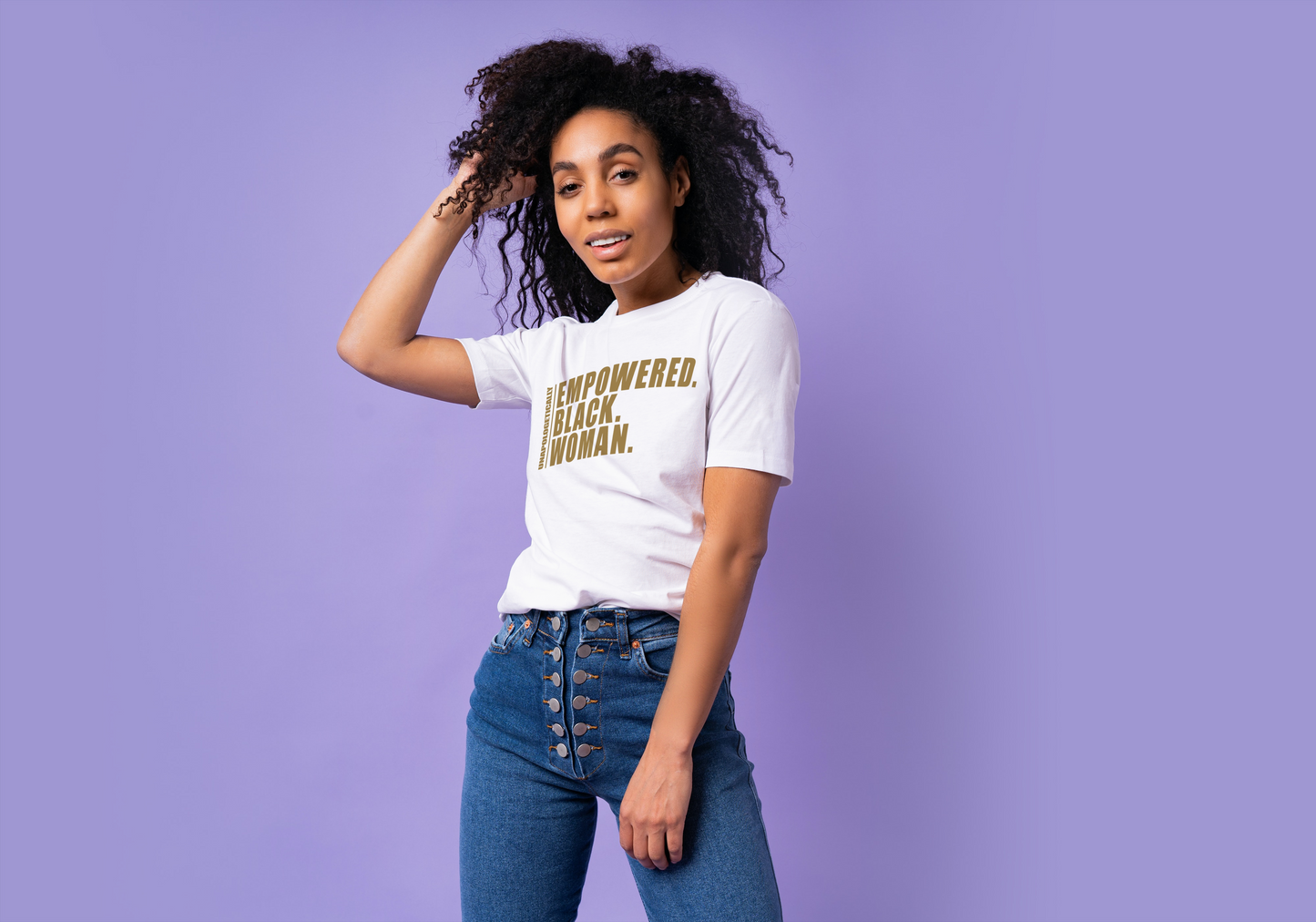 Unisex Unapologetically Empowered Black Woman Tee (White)