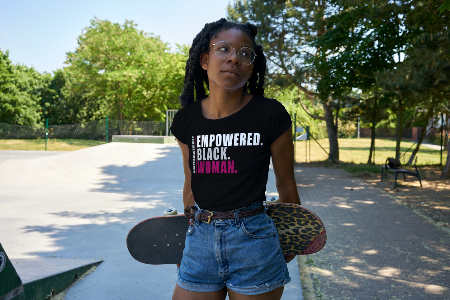 Women's Unapologetically Empowered Black Woman Tee (Black)