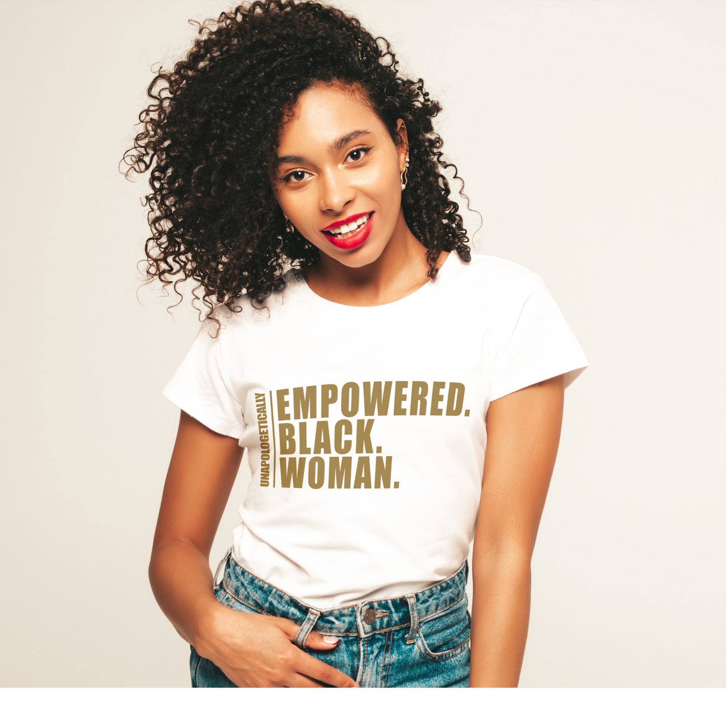 Women's Unapologetically Empowered Black Woman Tee (White)