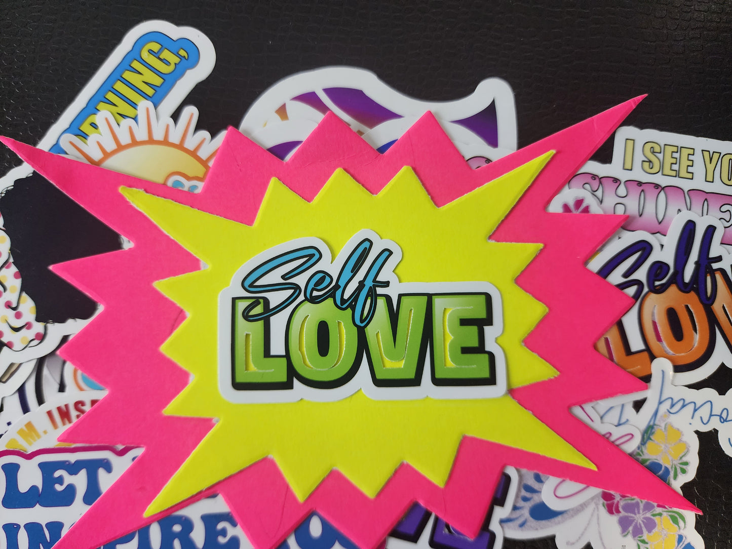 self-love vinyl laptop sticker