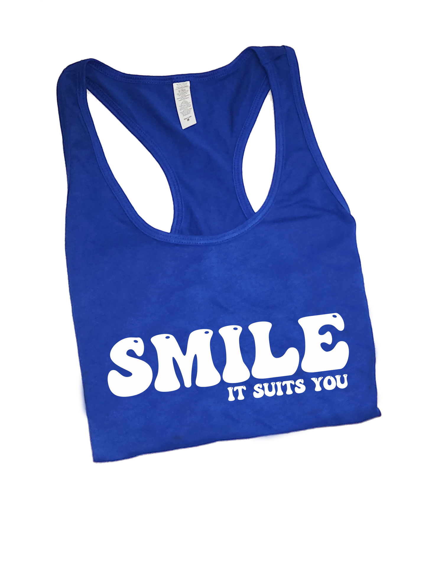Women's Smile It Suits You Tank Top (White 3D Vinyl)