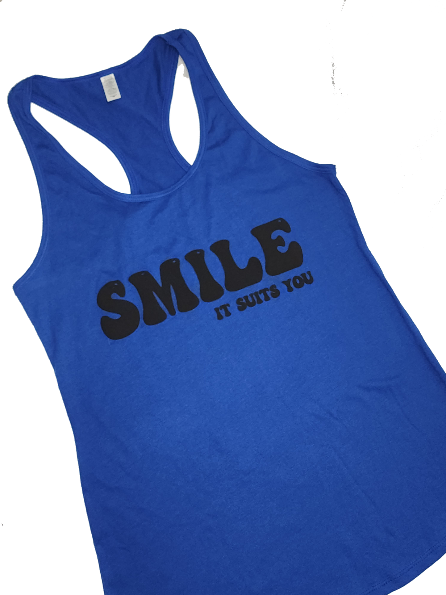 Women's Smile It Suits You Tank Top (Black 3D Vinyl)