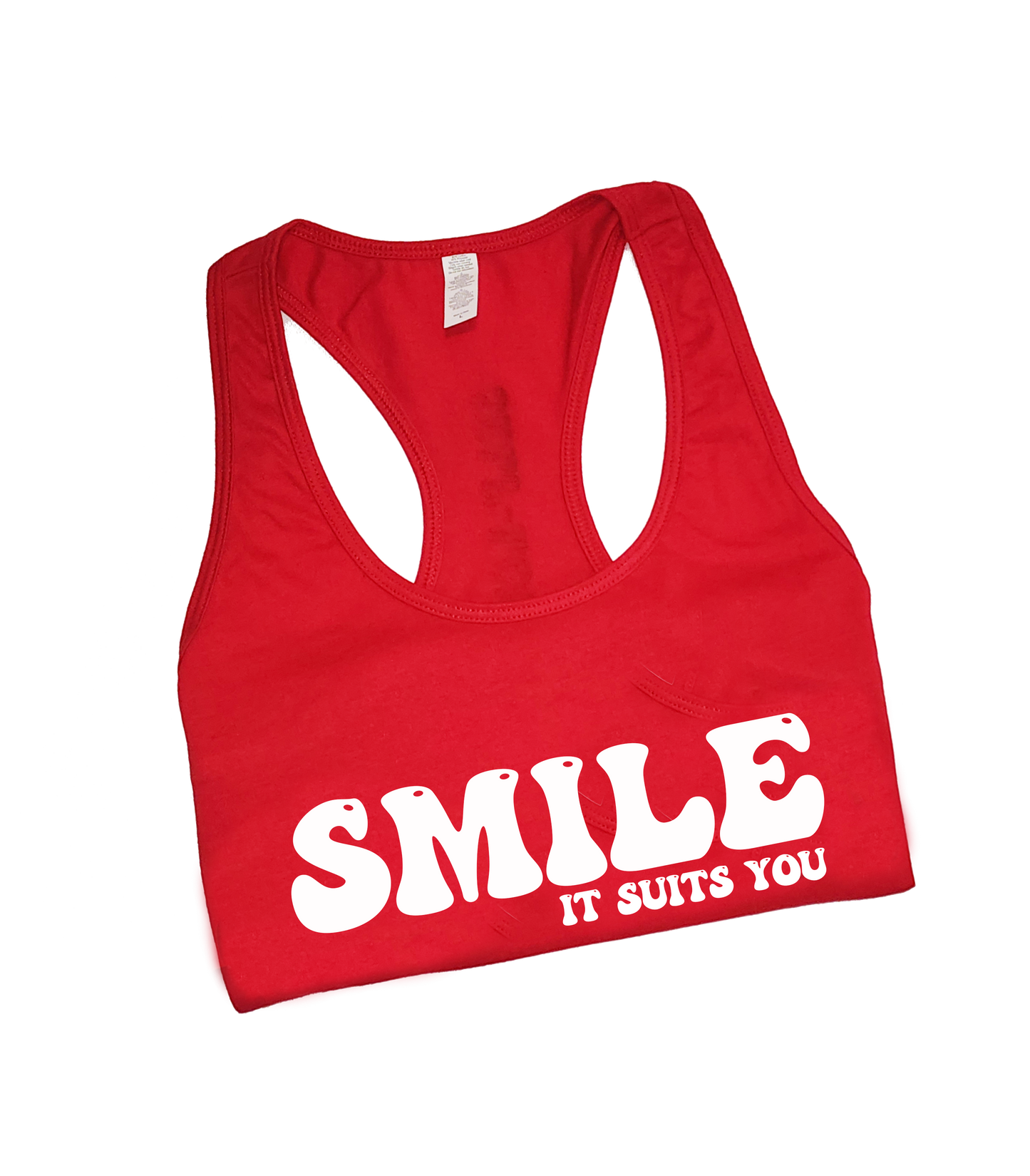 Women's Smile It Suits You Tank Top (White 3D Vinyl)