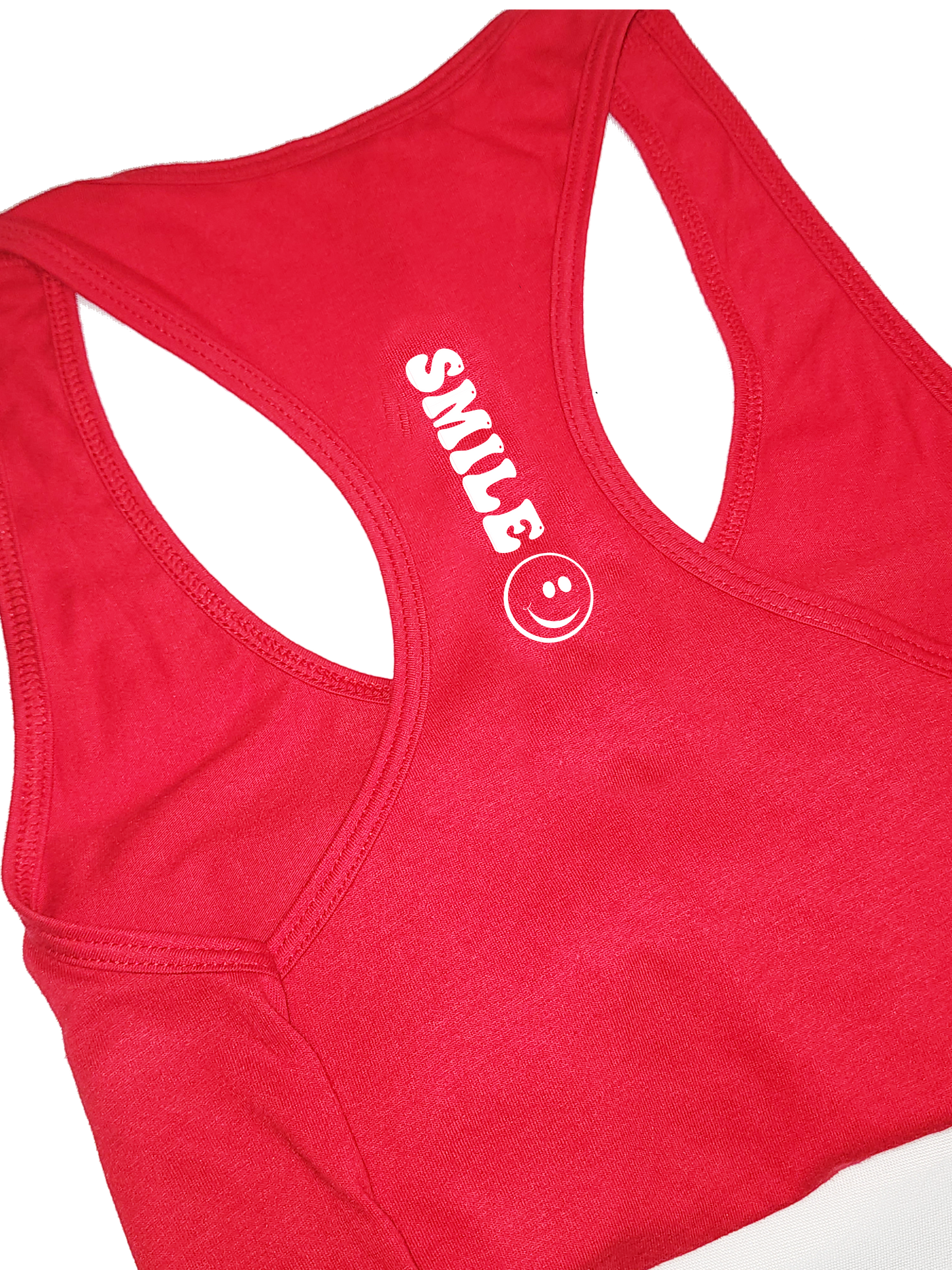 Women's Smile It Suits You Tank Top (White 3D Vinyl)
