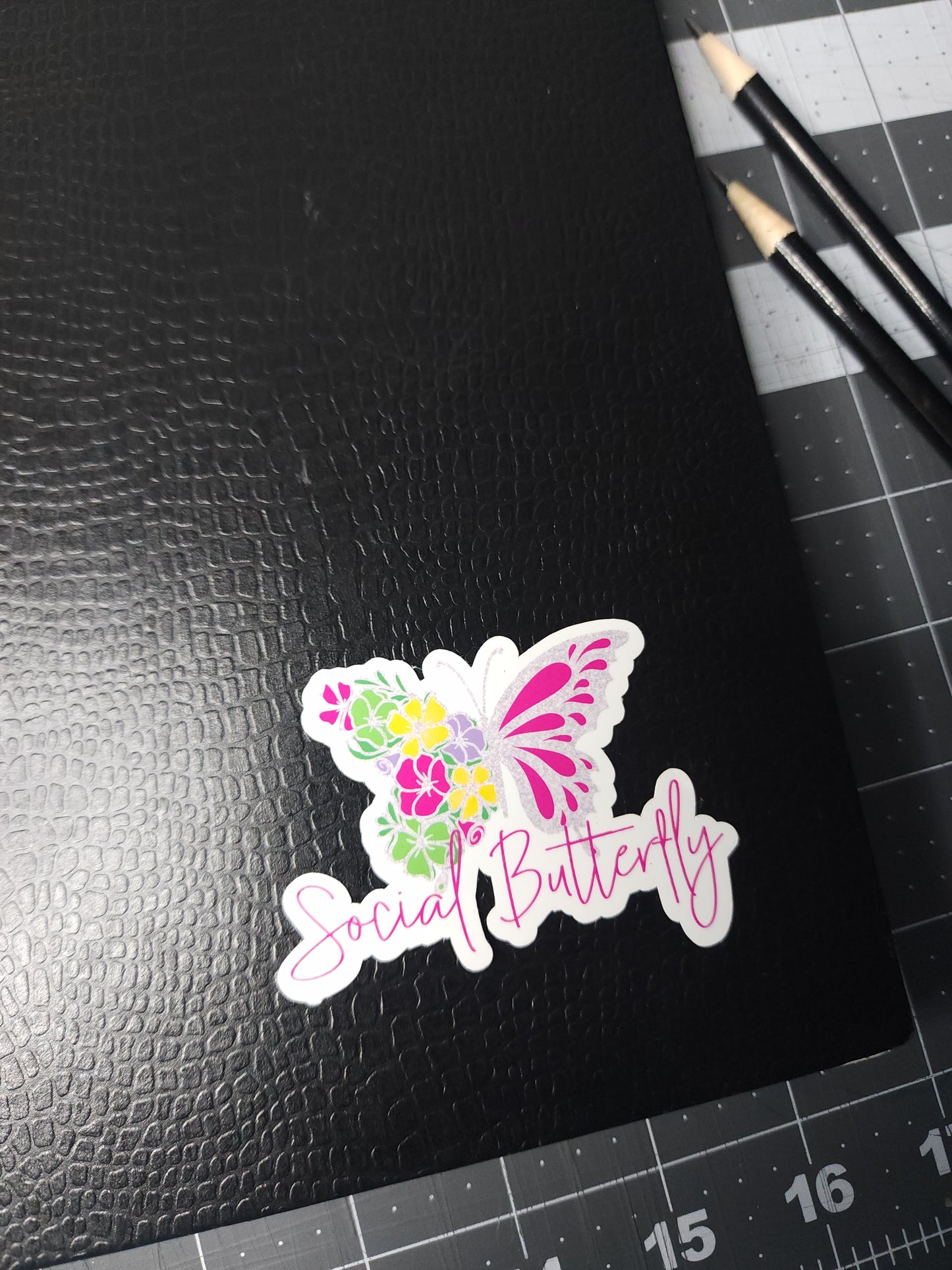 Social Butterfly Vinyl Laptop Stickers