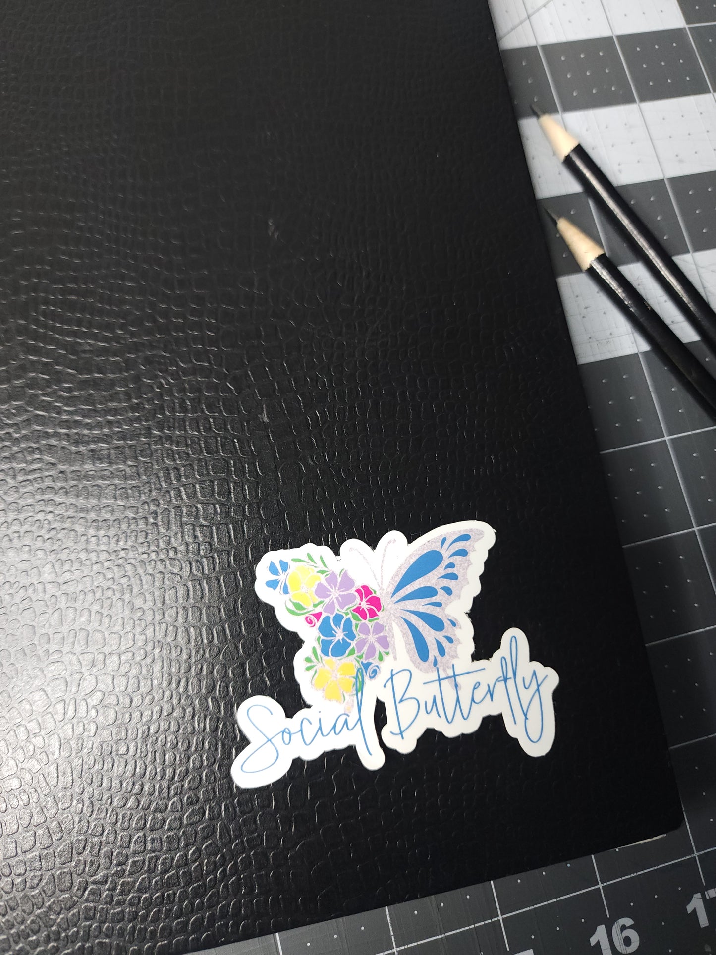 Social Butterfly Vinyl Laptop Stickers