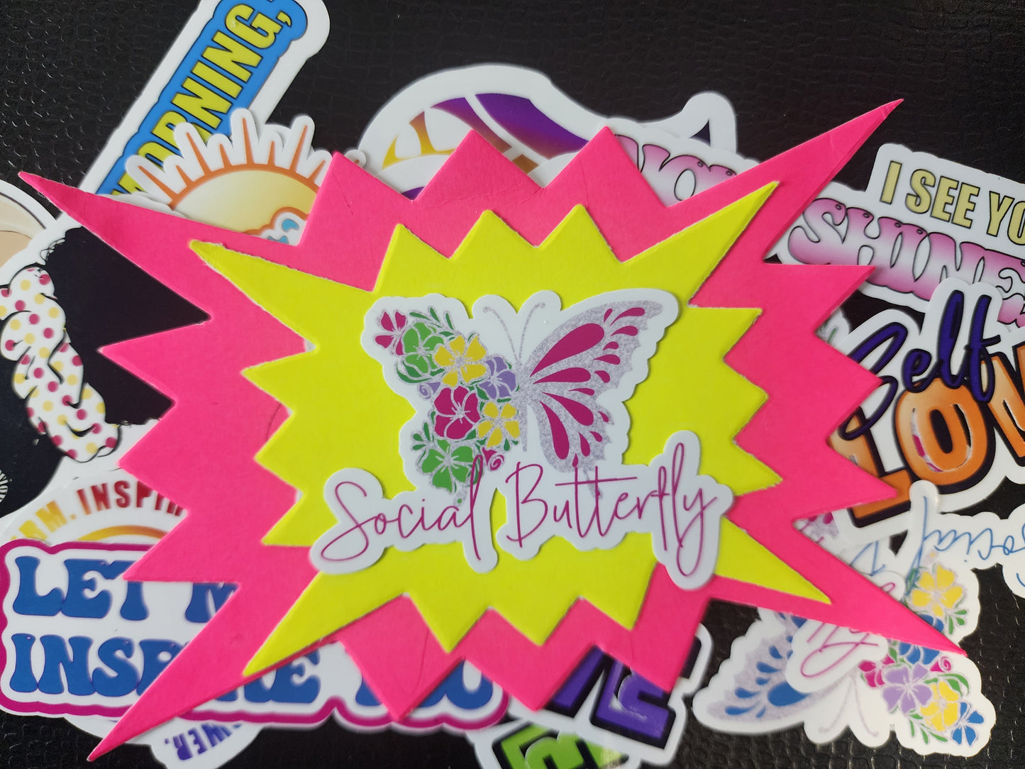 Social Butterfly Vinyl Laptop Stickers