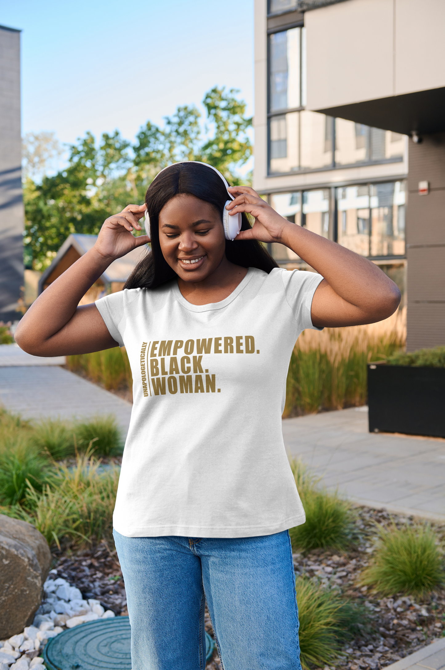 Unisex Unapologetically Empowered Black Woman Tee (White)