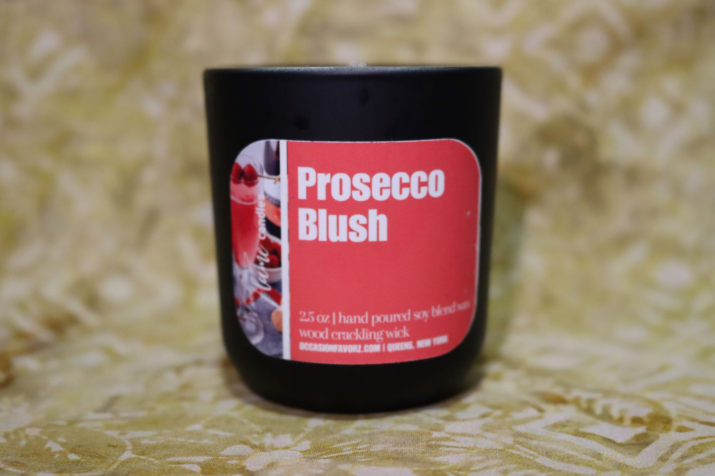 Prosecco Blush Wood Flame Candle