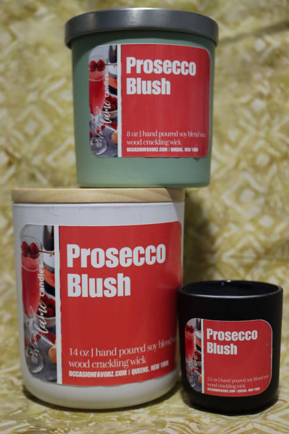 Prosecco Blush Wood Flame Candle