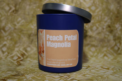 Peach Petal Magnolia Wood Flame Candle