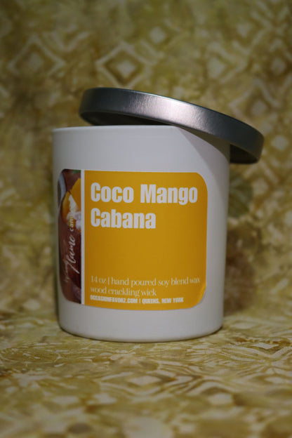 Coco Mango Cabana Wood Flame Candle