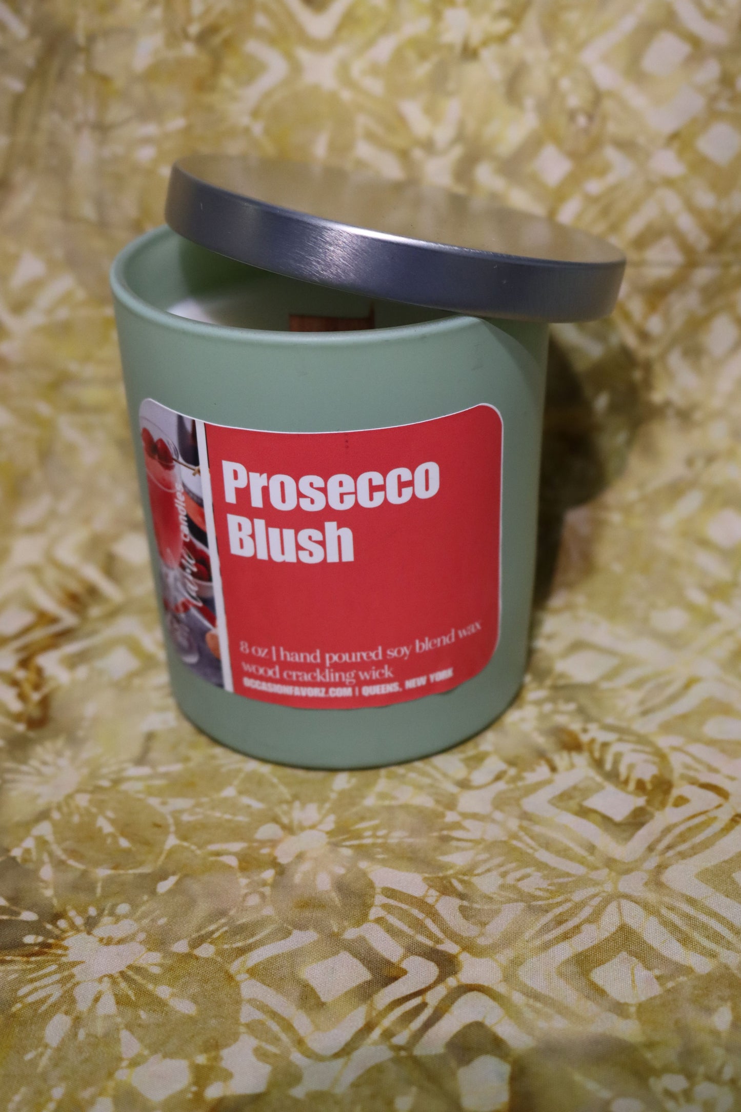 Prosecco Blush Wood Flame Candle