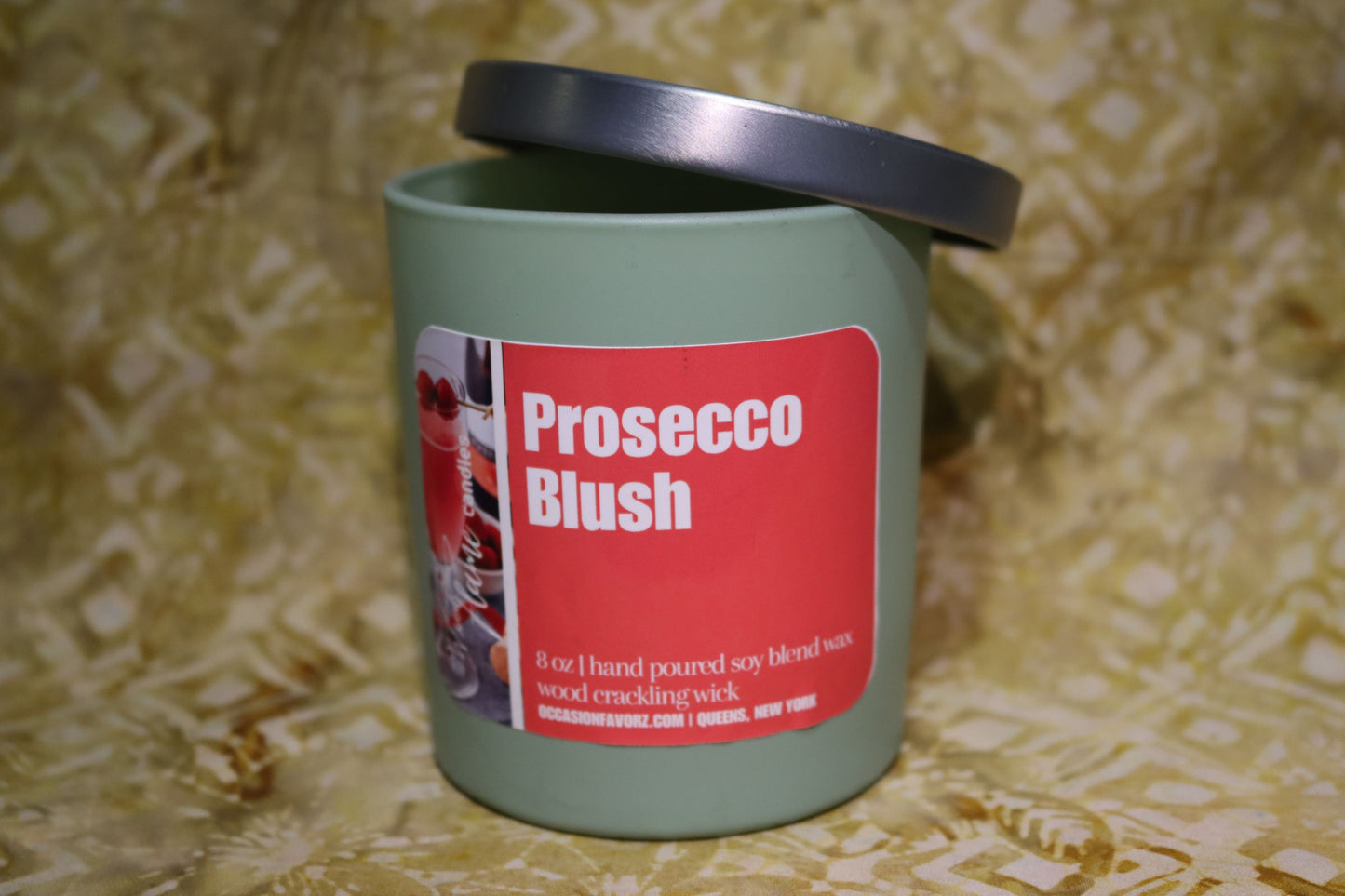 Prosecco Blush Wood Flame Candle