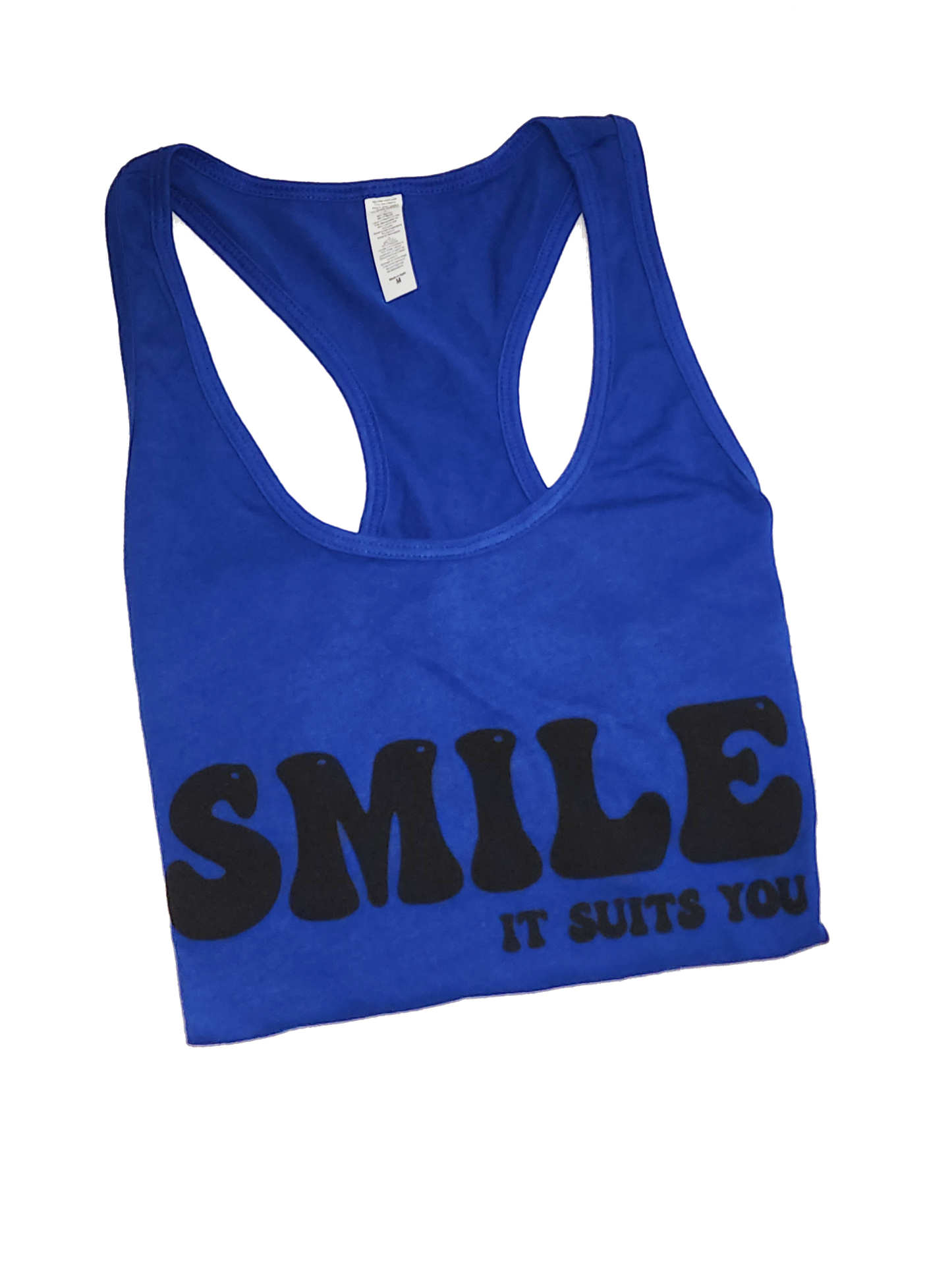 Women's Smile It Suits You Tank Top (Black 3D Vinyl)