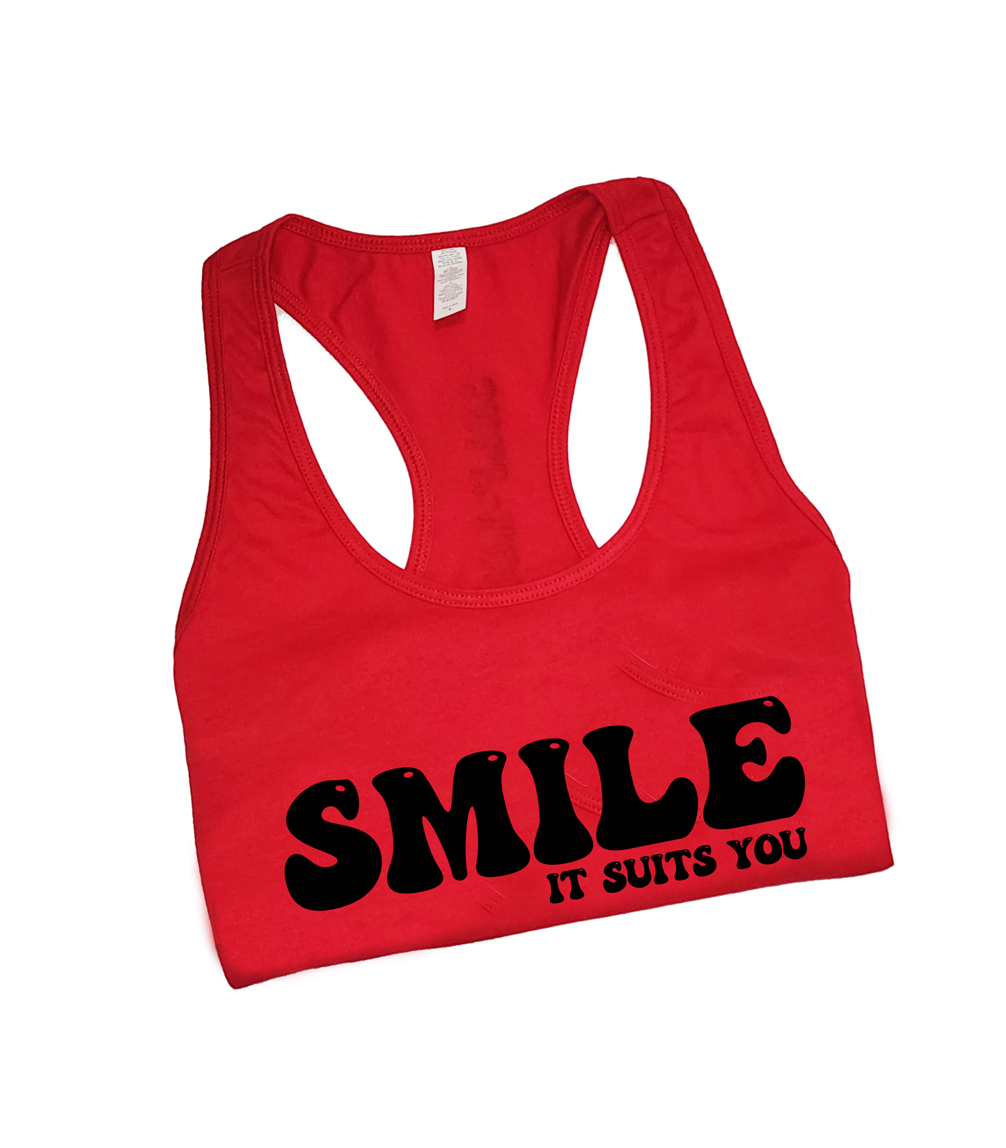 Women's Smile It Suits You Tank Top (Black 3D Vinyl)