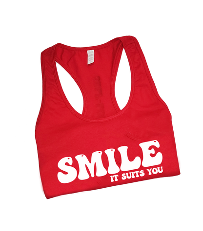 Women's Smile It Suits You Tank Top (White 3D Vinyl)