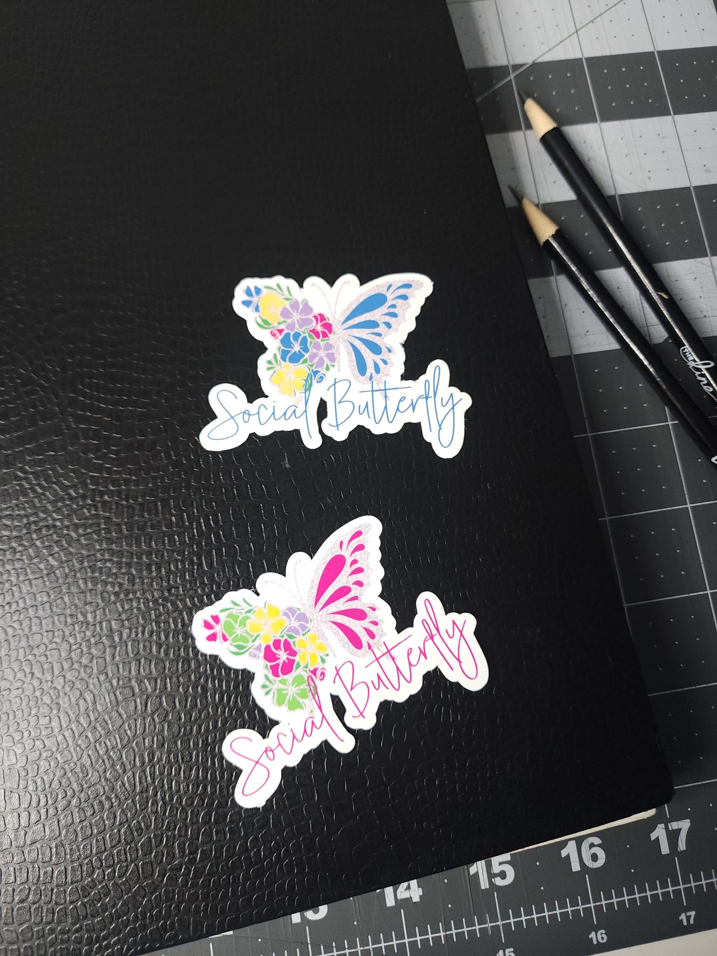 Social Butterfly Vinyl Laptop Stickers