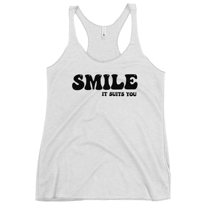 Women's Smile It Suits You Tank Top (Black 3D Vinyl)