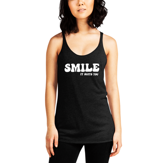 Women's Smile It Suits You Tank Top (White 3D Vinyl)