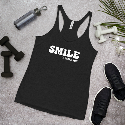 Women's Smile It Suits You Tank Top (White 3D Vinyl)